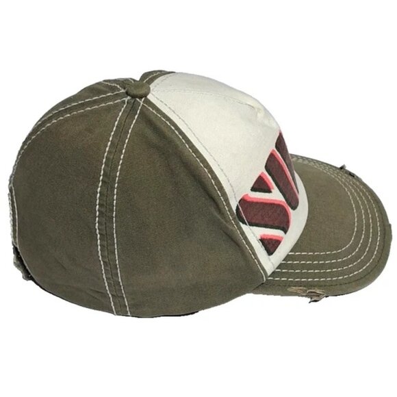 BILLABONG SURF GRAPHIC PRINT BASEBALL HAT DISTRESSED BEIGE CAP STRAPBACK ADJUST - Picture 3 of 9